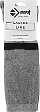 Fragrances, Perfumes, Cosmetics Women Knee-High Socks with Stripes, light grey - Moraj