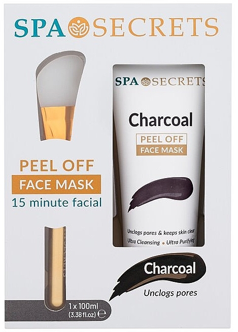 Face Mask with Applicator - Xpel Spa Secrets Charcoal Peel Off — photo N1