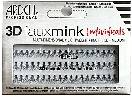 Individual Lash Set - Ardell 3D Faux Mink Individuals Medium Black — photo N1