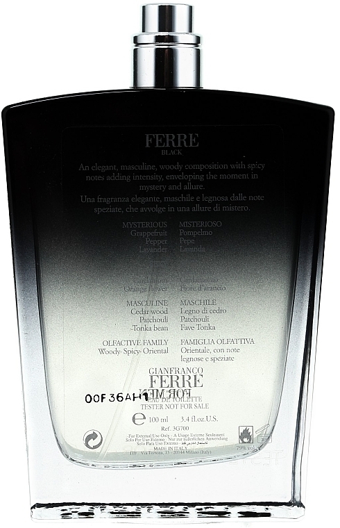 Gianfranco Ferre Ferre Black - Eau de Toilette (tester without cap) — photo N3