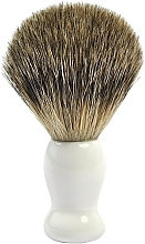 Shaving Brush with Badger Fiber, small, white - Golddachs Shaving Brush Finest Badger White Mini — photo N1