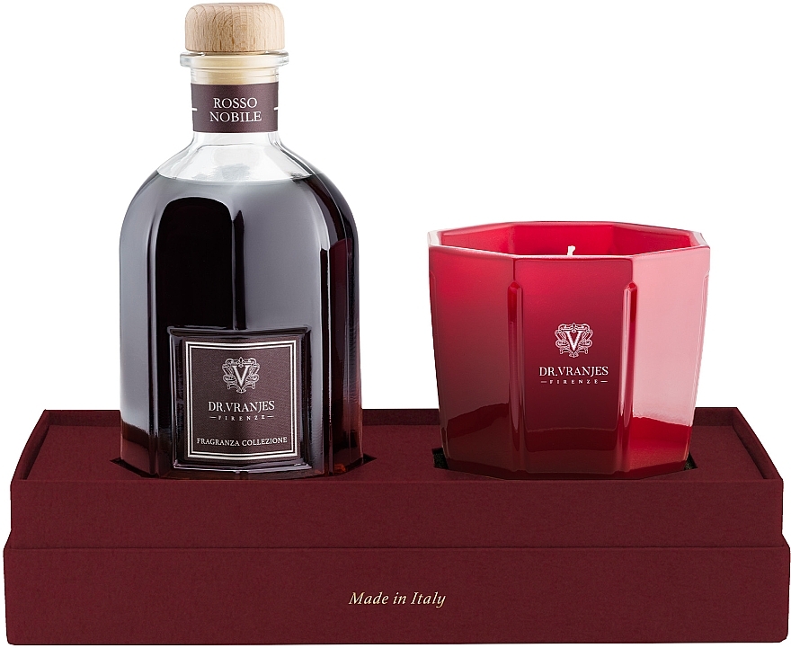 Set - Dr. Vranjes Rosso Nobile Candle Gift Box (diffuser/250ml + candle/200g) — photo N1