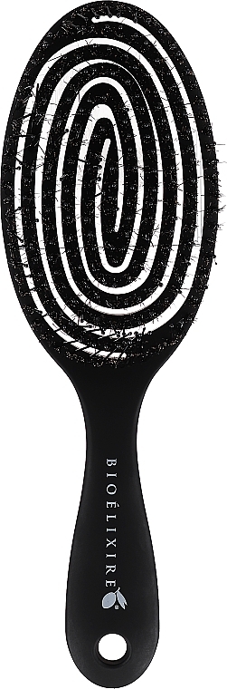 Black Boar Bristle Hair Brush - Bioelixire — photo N1