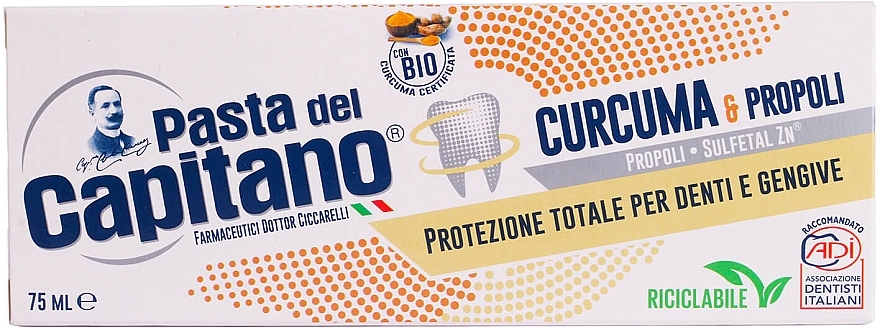 Turmeric & Propolis Toothpaste - Pasta Del Capitano Turmeric & Propolis Toothpaste — photo N3