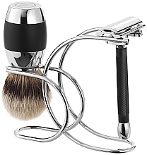 Fragrances, Perfumes, Cosmetics Shaving Set - Merkur Shaving Brush Silvertip (shaving/brush/1pcs + razor/1pcs + stand/1pcs)