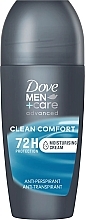 Fragrances, Perfumes, Cosmetics Pure Comfort Roll-On Antiperspirant Deodorant for Men - Dove Men+Care Advanced Clean Comfort 72H Protection