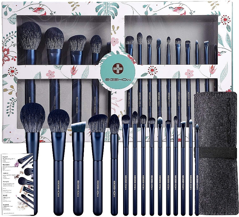 Makeup Brush Set, 15pcs - Eigshow Makeup Brush Kit Tourmaline Blue — photo N2