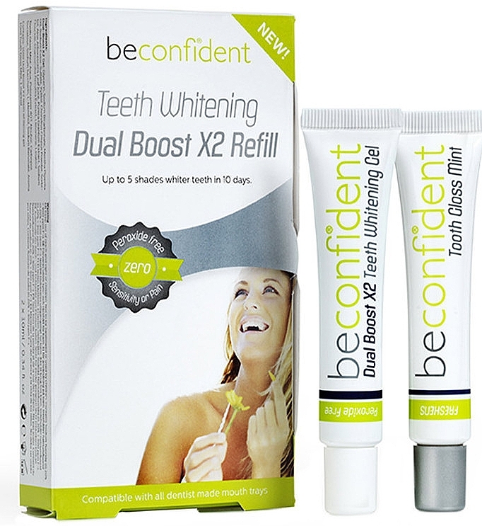 Set - Beconfident Teeth Whitening Dual Boost X2 Kit Refill (teeth/gel/10mlx2) — photo N1