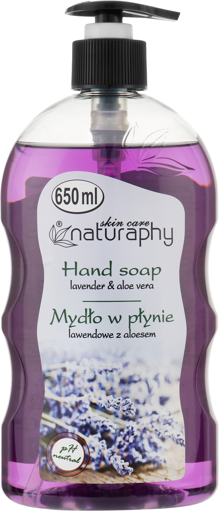 Lavender & Aloe Vera Liquid Hand Soap - Naturaphy Hand Soap — photo 650 ml