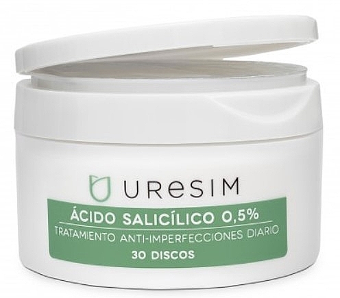 100% biodegradable pads for oily and acne-prone skin - Uresim Salicylic Acid 0.5% Pads — photo N1