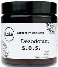 Fragrances, Perfumes, Cosmetics SOS Deodorant Cream with Zinc, Aloe Vera & Hemp Oil, glass - La-Le Cream Deodorant