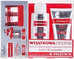 Fragrances, Perfumes, Cosmetics Set - Floslek Elestabion W (ser/6mlx10 + mask/200ml + shm/200ml)