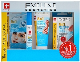 Fragrances, Perfumes, Cosmetics Set - Eveline Cosmetics Therapy Total Action (mask/75ml + f/mask/7ml + serum/7ml + treat/8ml)