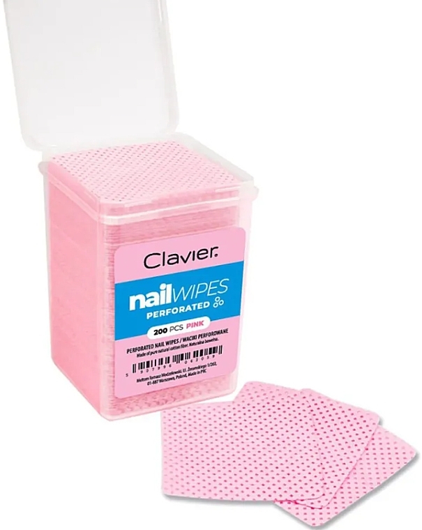 Perforated Nail Wipes, pink - Clavier Nail Wipes — photo N1