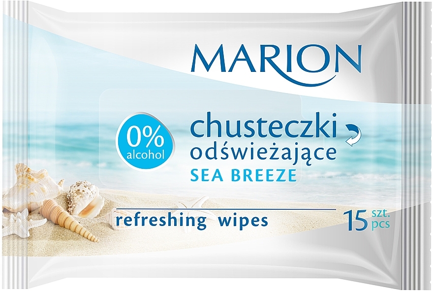 Refreshing Wipes 'Sea Breeze', 15 pcs - Marion — photo N1