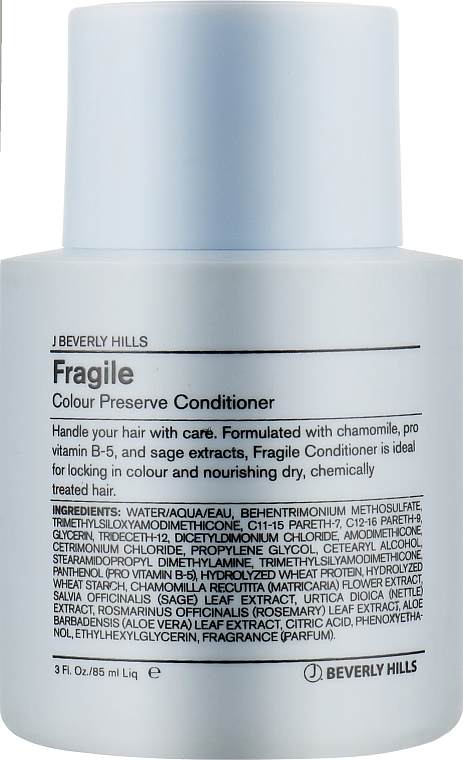 Colored & Damaged Hair Conditioner - J Beverly Hills Blue Colour Fragile Colour Preserve Conditioner — photo N1