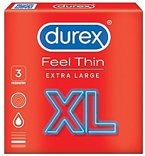 Fragrances, Perfumes, Cosmetics Condoms, 3 pcs - Durex Feel Thin XL