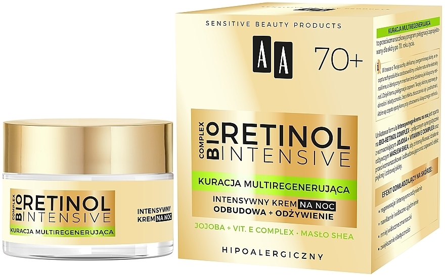 Intensive Night Face Cream 70+ - AA Retinol Intensive Healthy Glow 70+ Night Cream — photo N2