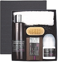 Fragrances, Perfumes, Cosmetics Bath House Cuban Cedar & Lime - Set (b/wash/260ml + deo/50ml + soap/100g + towel + brush)