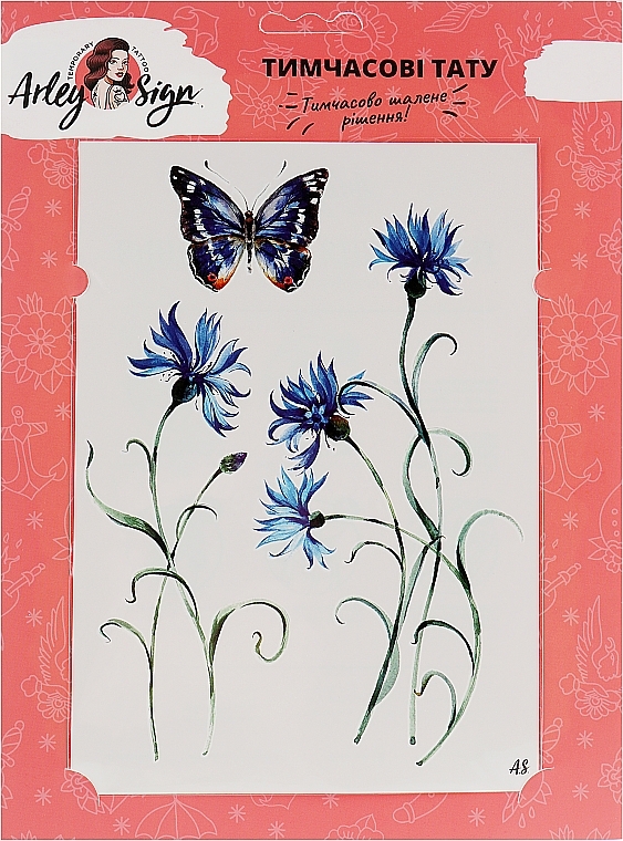 Flash Tattoo "Tender Cornflowers" - Arley Sign — photo N1