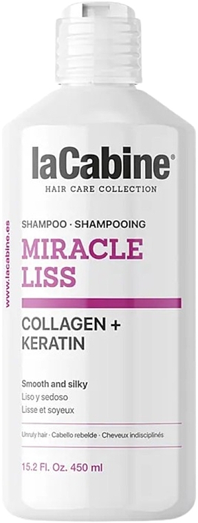 Collagen & Keratin Shampoo for Unruly Hair - La Cabine Miracle Liss Shampoo Collagen + Keratin — photo N1