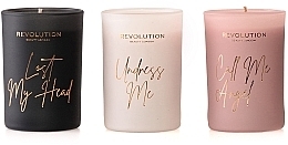 Makeup Revolution Three Scented Candles Indulgence Collection - Set (candle/3x40g)  — photo N1