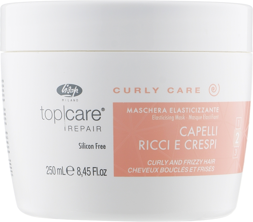 Smoothing Mask for Curly & Unruly Hair - Lisap Milano Curly Care Top Care Repair Elasticising Mask  — photo N1