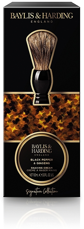 Set - Baylis & Harding Black Pepper & Ginseng (sh/cr/100ml + brush/1pcs) — photo N1