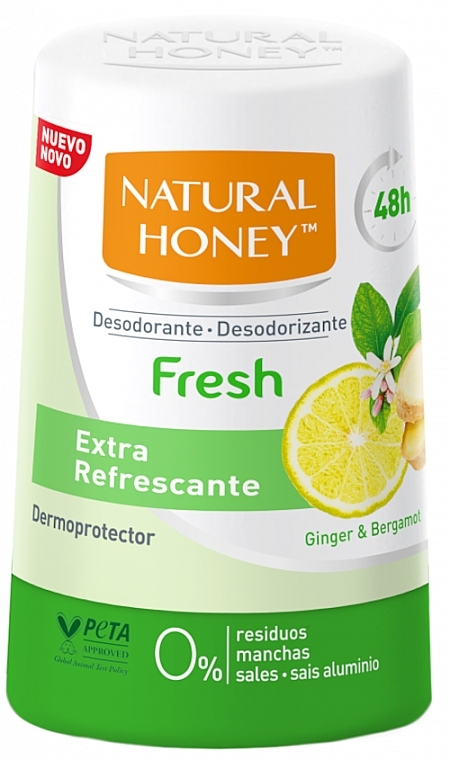 ロールオン デオドラント 制汗剤 - Natural Honey 48H Fresh Ginger And Bergamot — photo N1