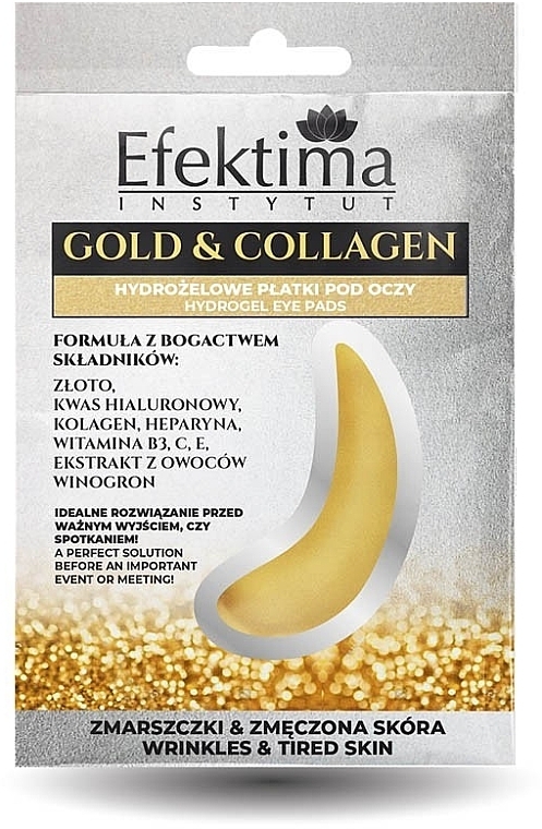 Eye Patches - Efektima Instytut Gold & Collagen Hydrogel Eye Pads — photo N1