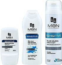 Set - AA Men Sensitive (shav/gel/200ml + ash/balm/100ml + sh/gel/400ml) — photo N2