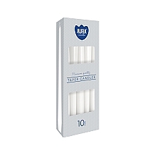 Table Candles Set 245x30mm, 10 pcs, white - Bispol — photo N2