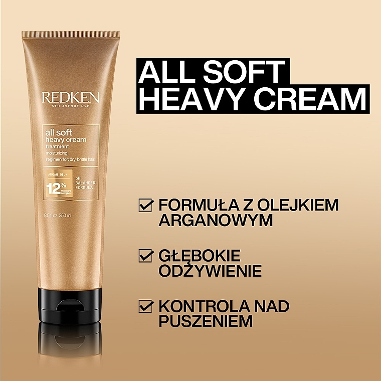 Dry & Brittle Hair Mask - Redken All Soft Heavy Cream Treatment — photo N3