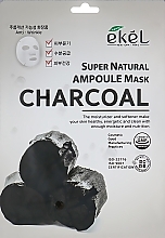 Fragrances, Perfumes, Cosmetics Charcoal Extract Sheet Mask - Ekel Super Natural Ampoule Mask Charcoal