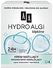 Fragrances, Perfumes, Cosmetics Mattifying Cream - AA Hydro Algi Mattifying Cream