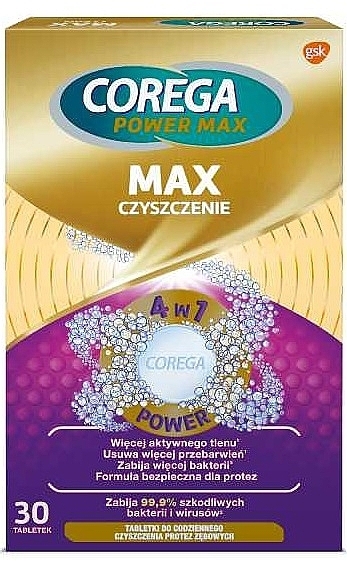 Denture Tablets - Corega Max Clean 4-in-1 Power — photo N1