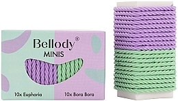 Hair Ties, mint and purple, 20 pcs - Bellody Minis Hair Ties Mint & Violet Mixed Package — photo N1