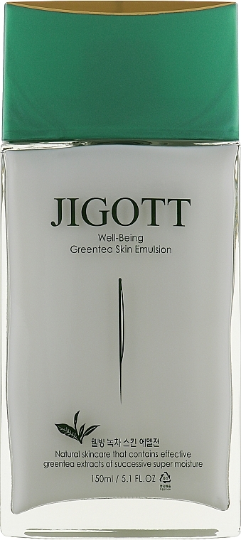 Set - Jigott Well Being Green Tea (emulsion/150ml + toner/150ml + emulsion/30ml + toner/30ml) — photo N3