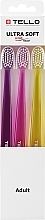 Fragrances, Perfumes, Cosmetics Extra-Soft Toothbrush Set, 6240, pink + yellow + purple - Tello