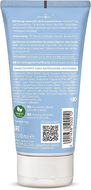 Sebo-Regulating Washing Gel - Weleda Naturally Clear Purifying Gel Cleanser — photo N2