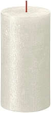 Fragrances, Perfumes, Cosmetics Cylinder Candle Ivory, 130/68 mm - Bolsius Rustic Shimmer Metallic Candle