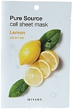 Fragrances, Perfumes, Cosmetics Lemon Extract Face Sheet Mask - Missha Pure Source Cell Sheet Mask Lemon