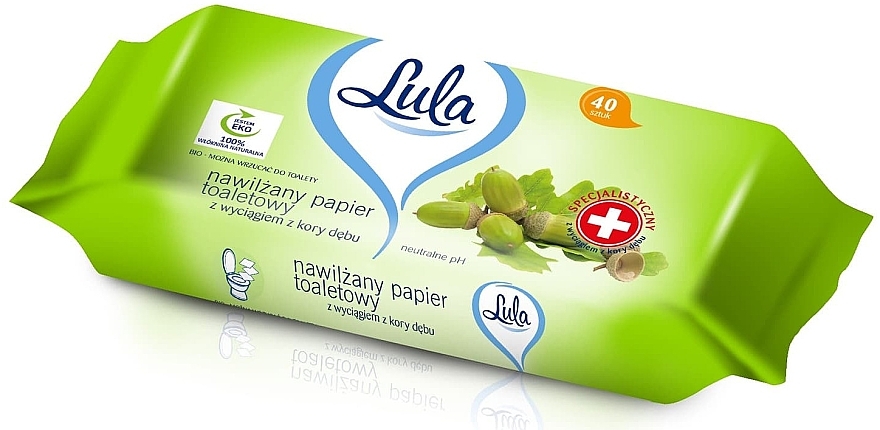 Wet Toilet Paper with Oak Bark Extract, 40 pcs - Lula — photo N1