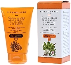 Carrot, Sesame Oil & Shea Butter Sunscreen SPF30 - L'Erbolario Crema Solare Alla Carota, Al Sesamo And Al Karite — photo N2