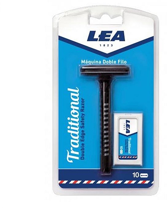 Razor + 10 Refill Blades - Lea Traditional Shaving Razor + 10 Blades — photo N1