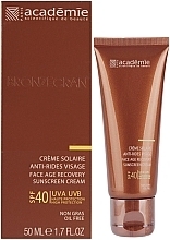 Fragrances, Perfumes, Cosmetics Regenerating Sun Cream SPF 40+ - Academie Bronzecran Face Age Recovery Sunscreen Cream