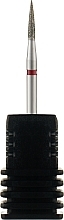 Diamond Nail Drill Bit 'Pointed Cylinder', 862 249 018R 1.8 mm, red mark - Tufi Profi Premium — photo N1