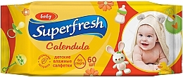 Fragrances, Perfumes, Cosmetics Wet Wipes for Kids and Moms 'Calendula', 60 pcs. - Superfresh