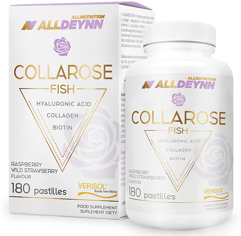 Fish Collagen Food Supplement - AllNutrition AllDeynn CollaRose Fish Raspberry & Wild Strawberry — photo N1