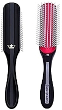 Fragrances, Perfumes, Cosmetics D3 Hair Brush, black with gold crown - Denman Original Styler 7 Row Black With Gold Crown